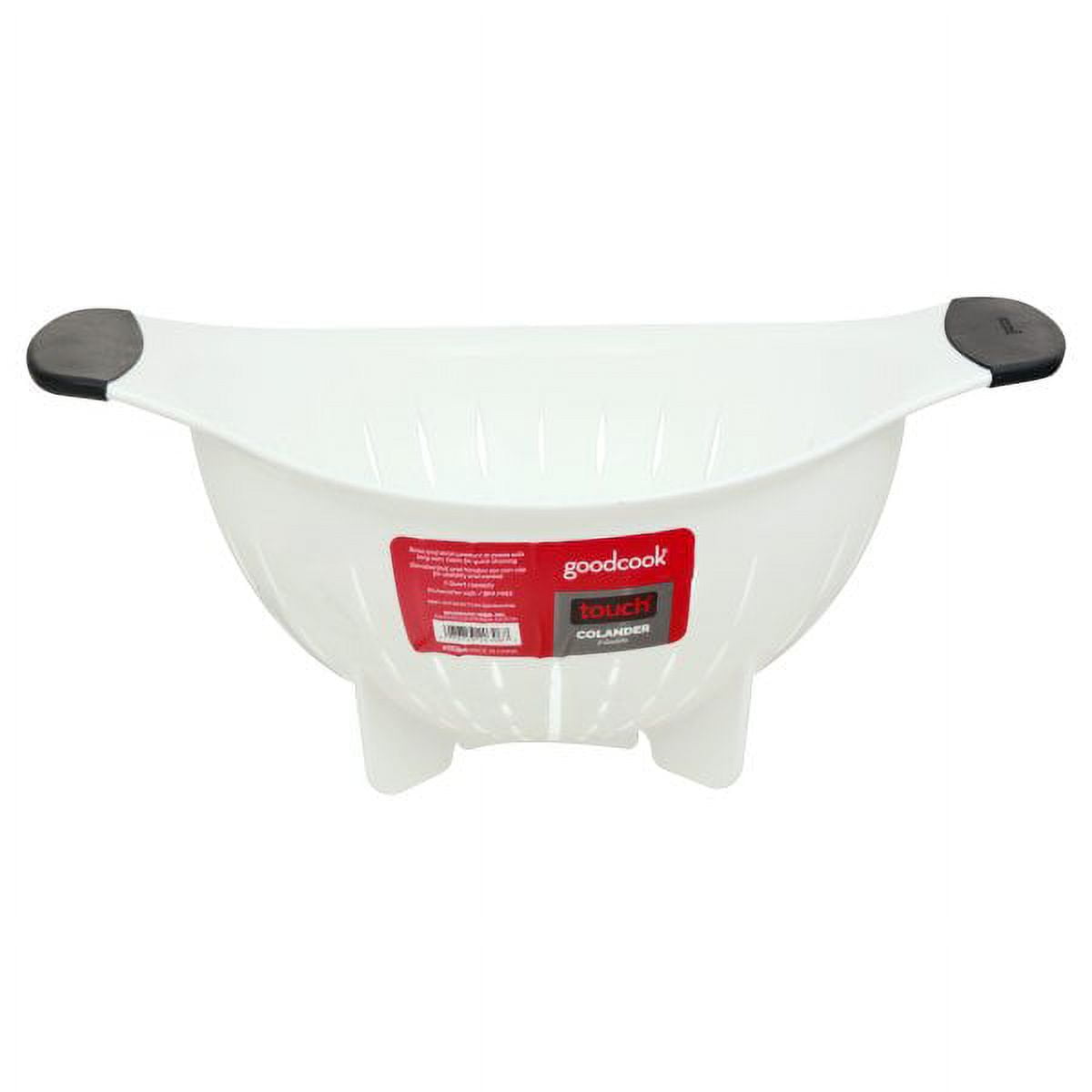 White Plastic Colander with No-Slip Handles