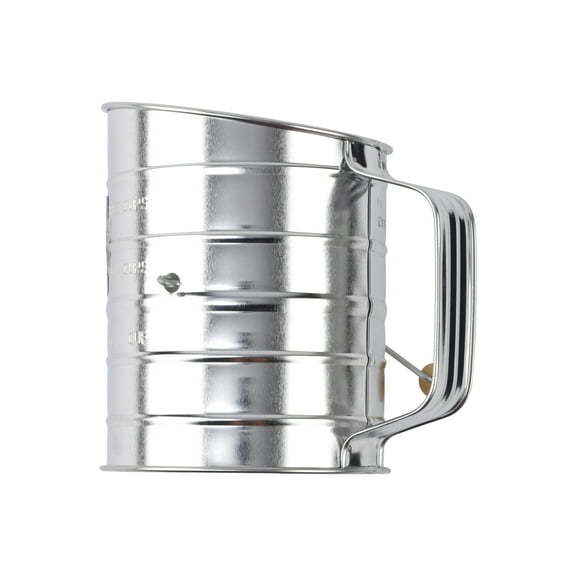 Stainless Steel, Tin Sifter with Hand Crank, 3 Cup Tin, GoodCook