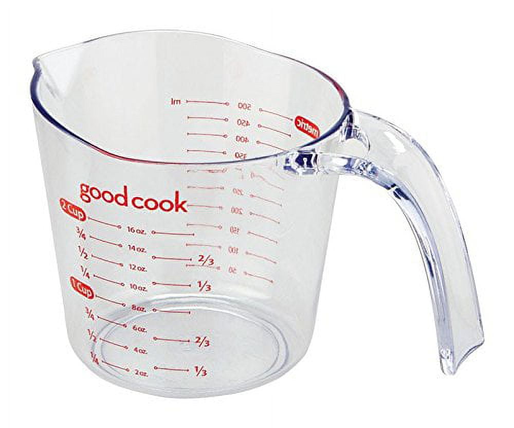 Good Cook Clear Measuring Cup with Measurements, 2-Cup (Pack of 3