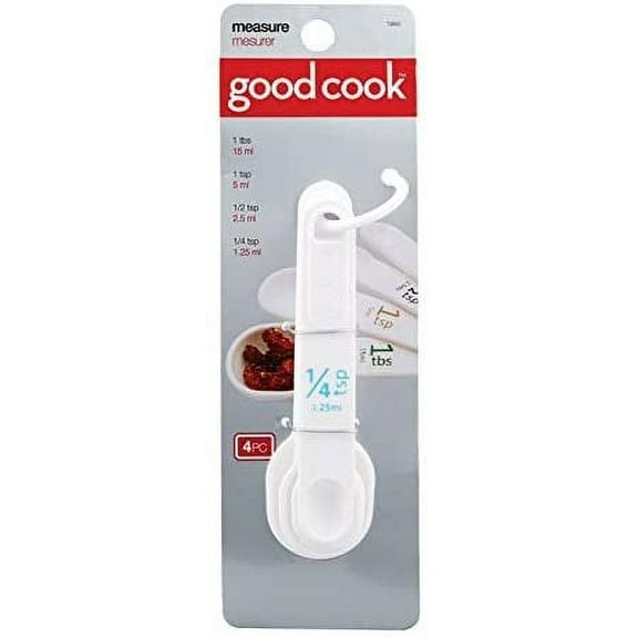 GoodCook Measuring Spoon Set - Nesting Plastic Spoons - Pack of 2, White