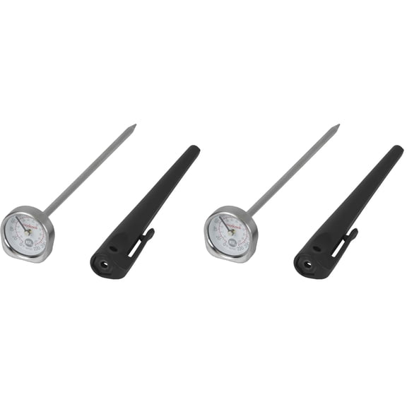 Good Cook Precision Instant Read Analog Recalibratable Stainless Steel Probe Stay Still Design Meat Thermometer with Protective Sleeve 2 Pack