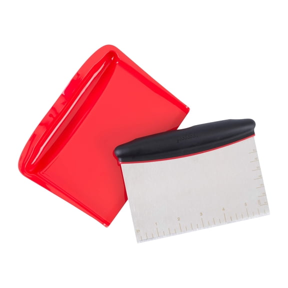 Good Cook Touch 6 Inch Wide Bench Scrape with Scoop, Red and Black (Pack of 2)