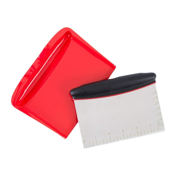 Good Cook Touch 6 Inch Wide Bench Scrape with Scoop, Red and Black (Pack of 8)