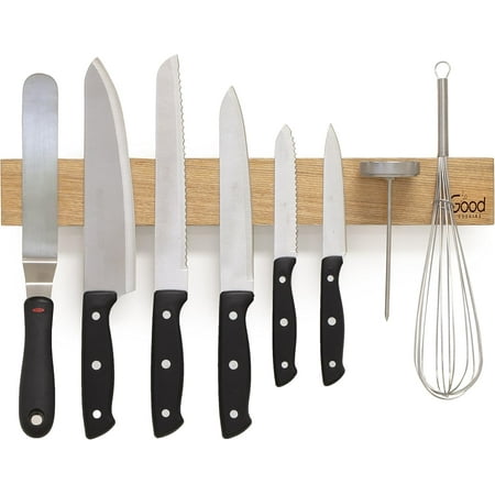 Good Cooking Magnetic Knife Strip w XL 18" Design- Powerful Magnet Wooden Knife Rack