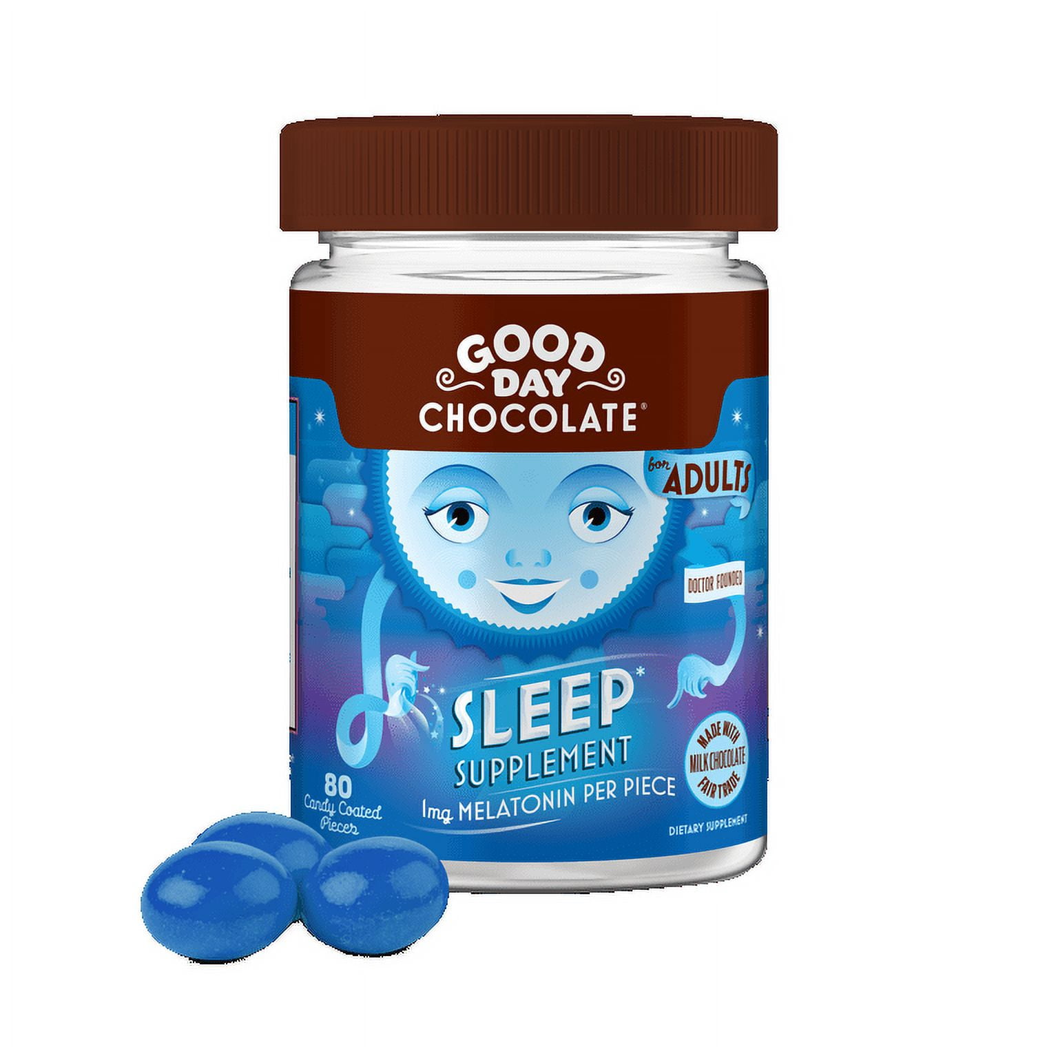 Good Day Chocolate Sleep Supplement with Melatonin, 80 ct