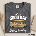 thumbnail image 1 of Good Day For Learning Shirt, Funny School Bus Animal Graphic Tee, Retro Educational Humor Top, Classroom Gift Shirt for Teachers, 1 of 5
