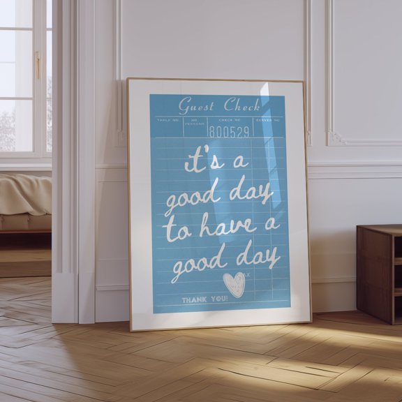 Good Day Guest Check Affirmation Unframed Paper Print