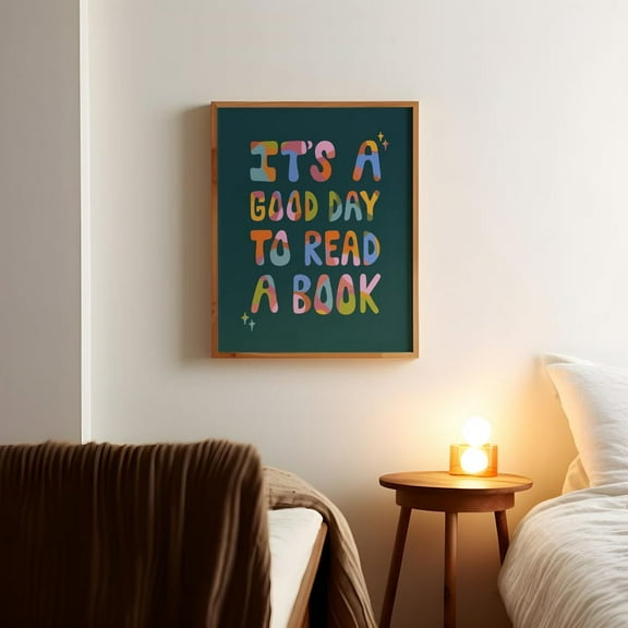 It'S A Good Day To Read A Book Art Print, Dopamine Decor, Library Decor, Book Nook, Playroom Decor, Classroom Posters Wall Art, Modern Wall Decor, 8x12 UNFRAMED