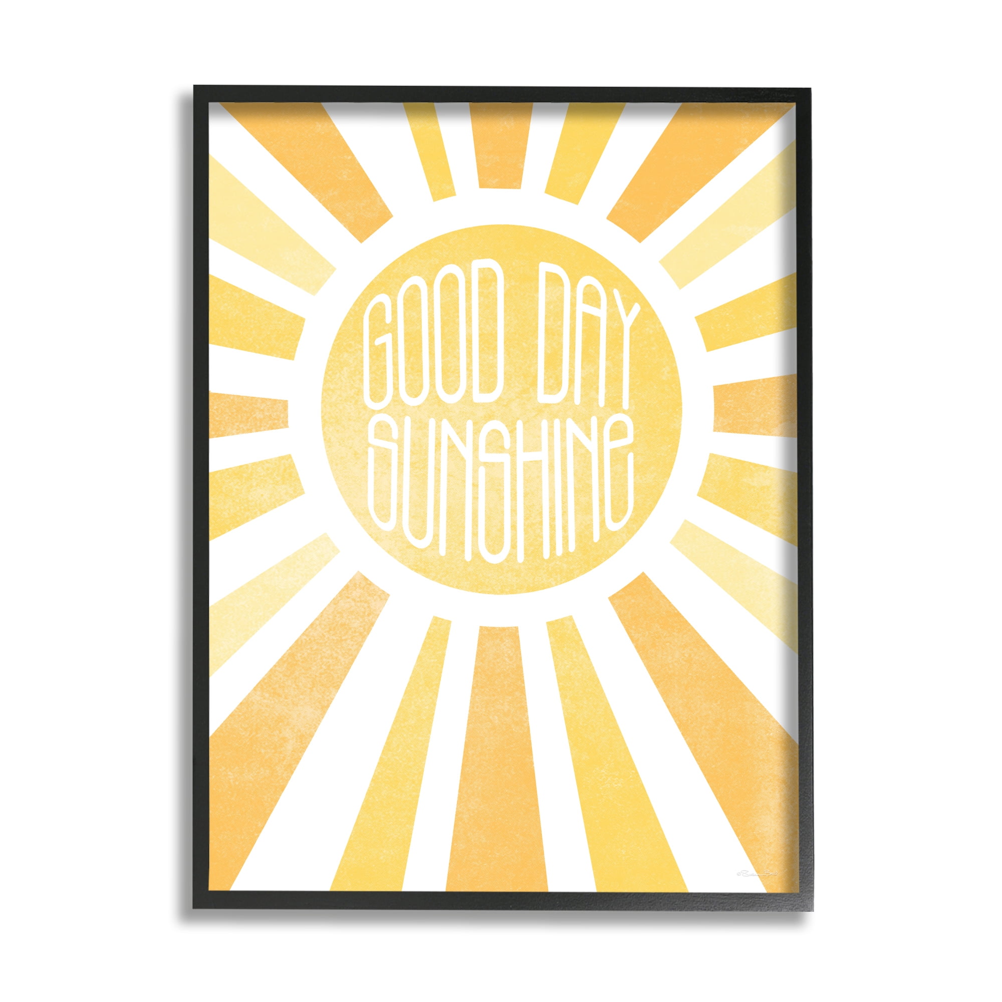 Good Day Sunshine Greeting Bright Yellow Rays 11 in x 14 in Framed Painting Art Prints, by Stupell Home Décor
