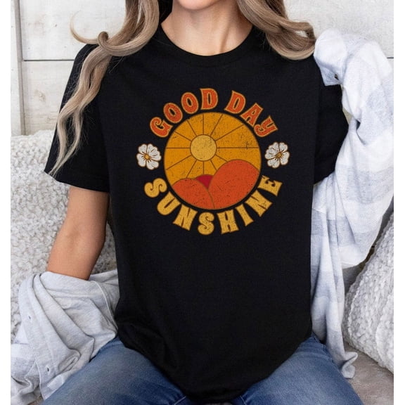 Good Day Sunshine Shirt, Sun Graphic Tee, Sun T Shirt, Boho Tee, Retro 70s Style Shirt, Hippie Shirts, Comfort Colors Tee