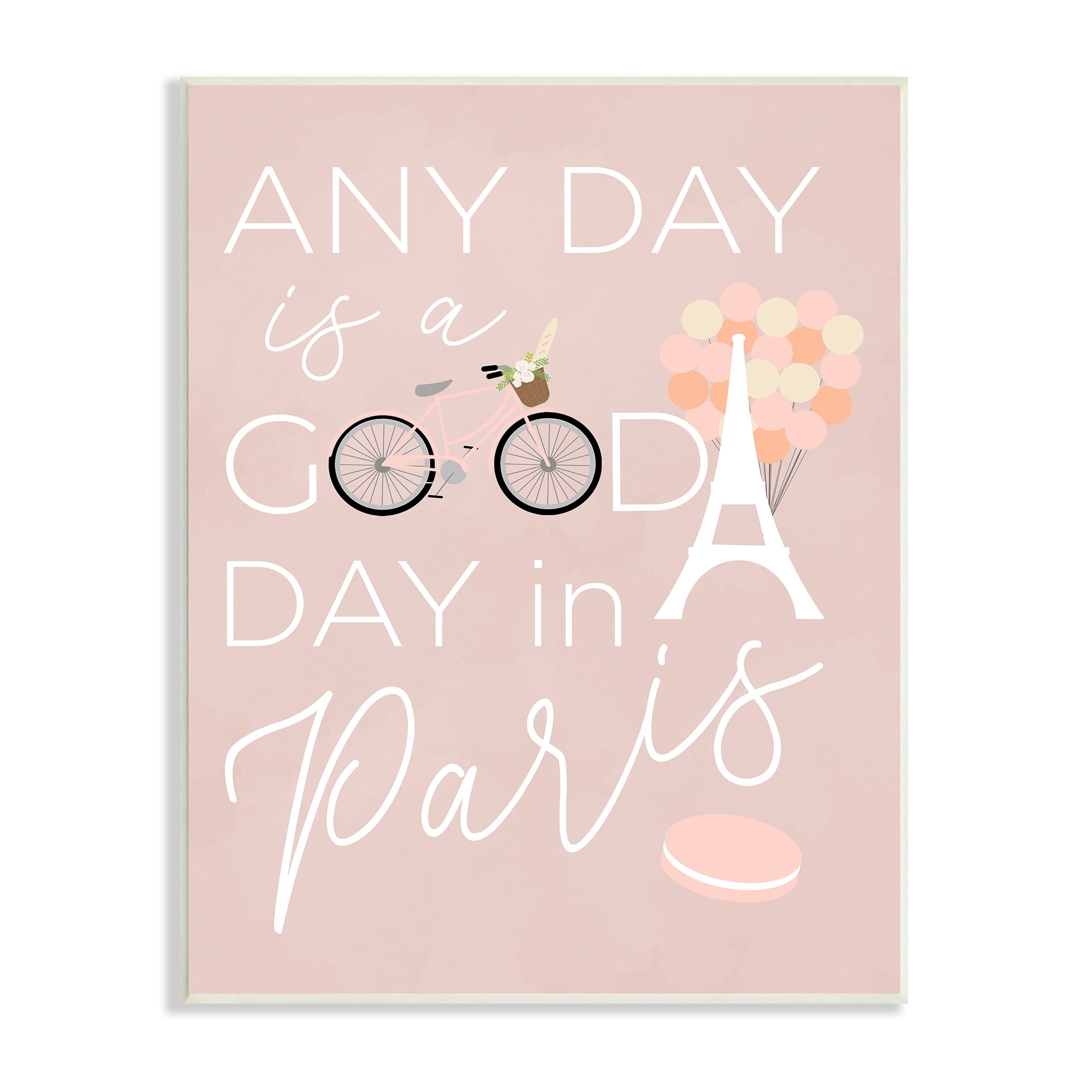 Good Day in Paris Macaron Eifel Tower Balloons 13 in x 19 in Framed Painting Art Print, by Stupell Home Décor