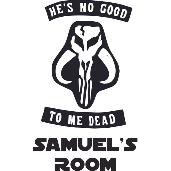 He's No Good To Me Dead Logo Cartoon Character Customized Wall Decal - Custom Vinyl Wall Art - Personalized Name - Baby Girls Boys Kids Bedroom Decal Room Wall Art Sticker Decoration Size (40x35 inch)
