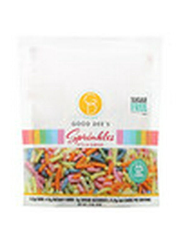 Good Dees Low Carb Rainbow Sprinkles, No Sugar Added Keto Sprinkles with All Natural Coloring, Dye-Free, Dairy-Free & Gluten Free (1g Net Carbs per Serving)