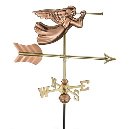 Good Directions Angel Weathervane with Roof Mount, Pure Copper - 21"L