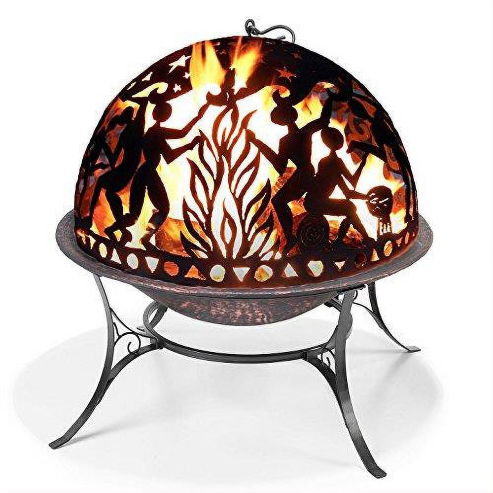Good Directions Fire Pit with Full Moon Party FireDome Spark Screen