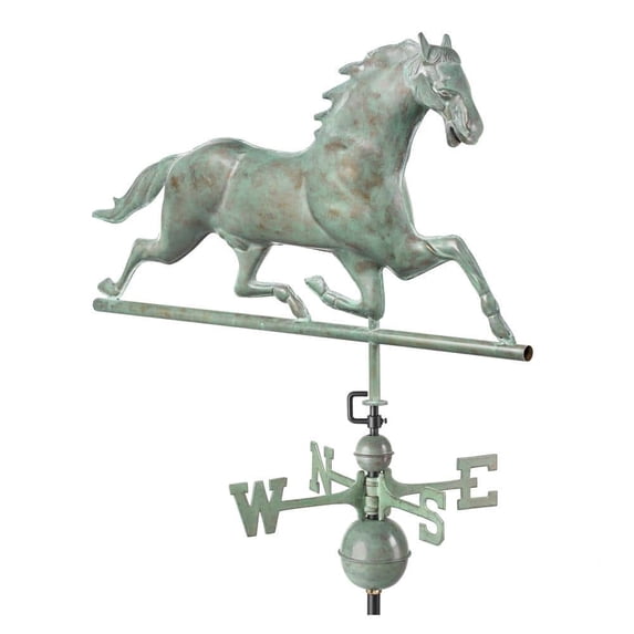 Good Directions Horse Weathervane, Blue Verde Copper - 33"L