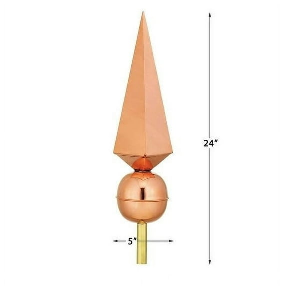 Good Directions Lancelot Pure Copper Rooftop Finial with Roof Mount by