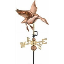 Landing Duck Cottage Weathervane - Pure Copper w/Roof Mount by Good Directions