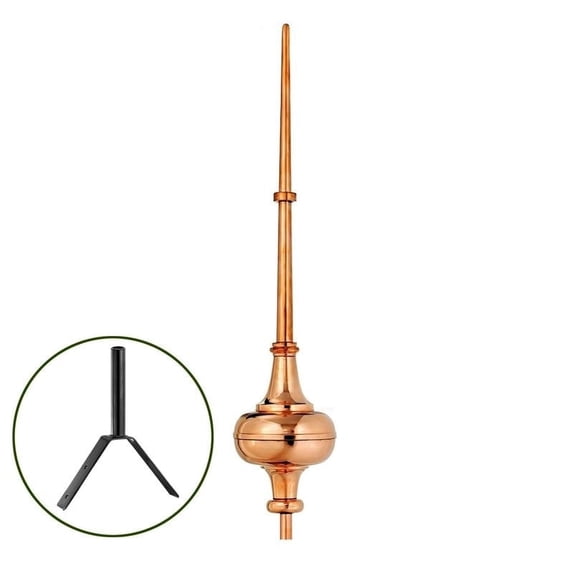 Good Directions Morgana Pure Copper Rooftop Finial with Roof Mount by