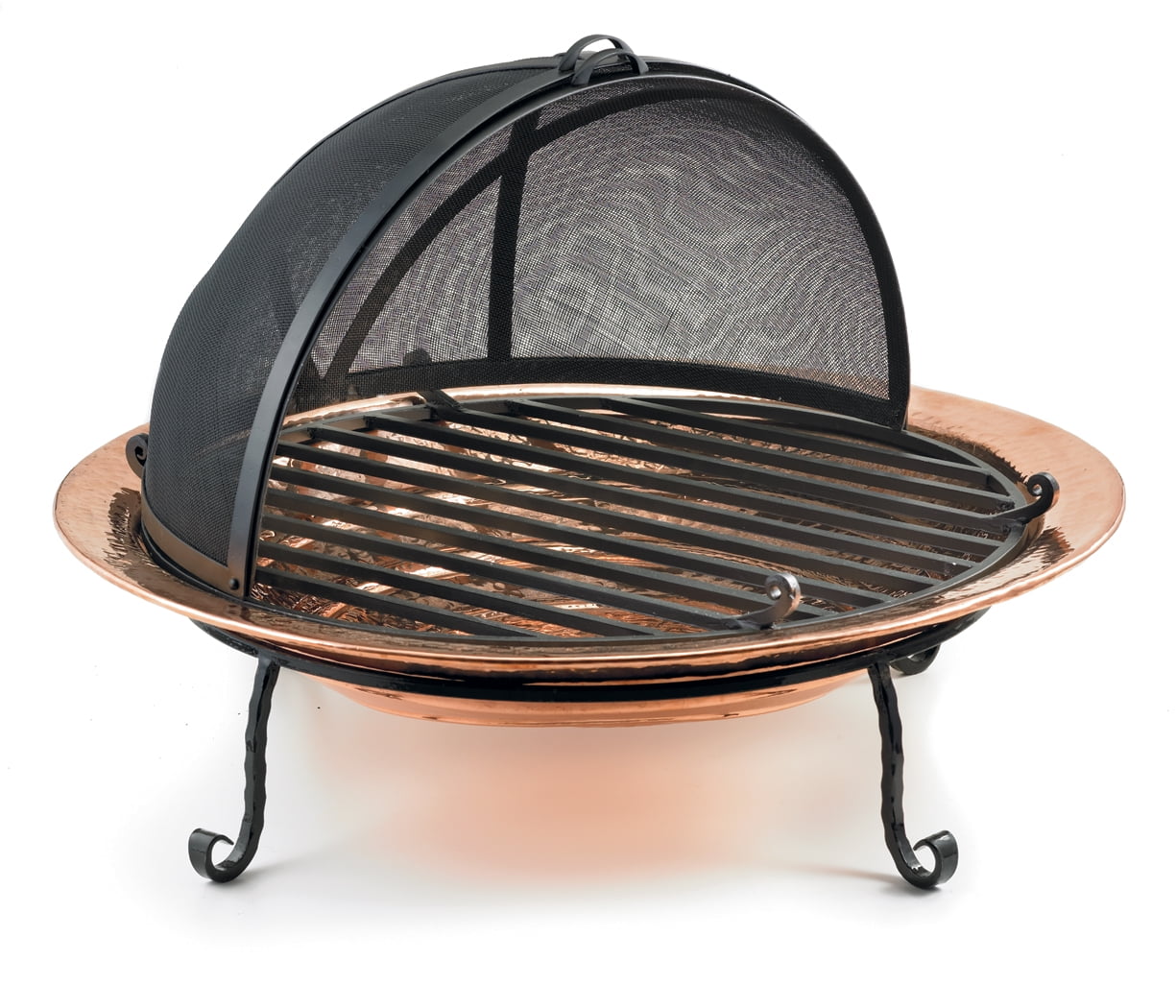 Medium Black Powder-Coated Steel Mesh Fire Pit Spark Screen