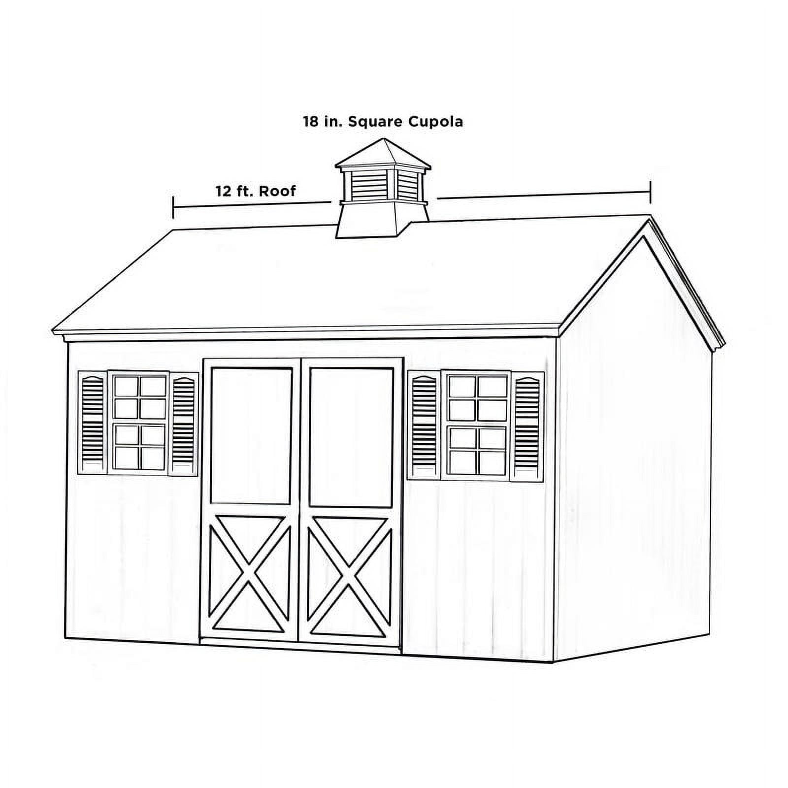 Windsor 18" Square Vinyl Cupola with Black Aluminum Roof