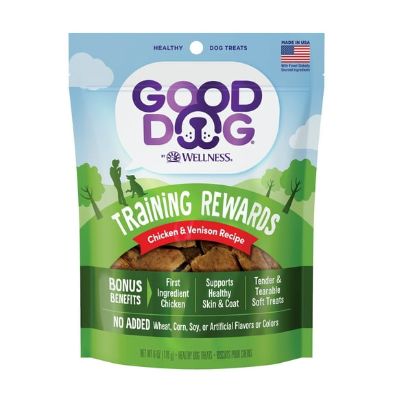 Good Dog By Wellness Training Rewards Soft Treats for Dogs Chicken & Venison Recipe, 6 Ounce Bag