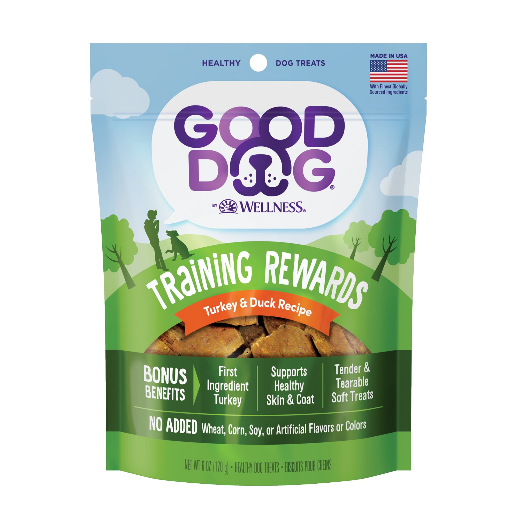 Good Dog By Wellness Training Rewards Soft Treats for Dogs Turkey & Duck Recipe, 6 Ounce Bag
