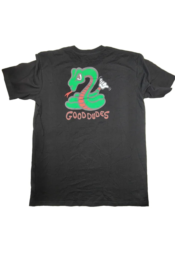 Good Dudes Big Logo Snake Shirt Mens M/L Streetwear Skateboarding VGC