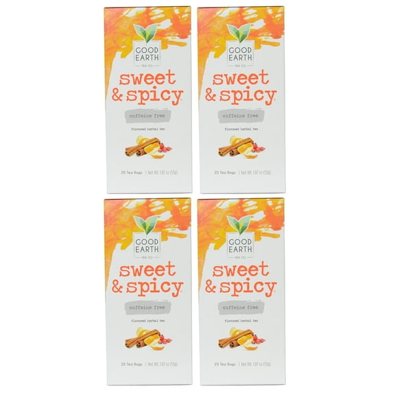 Good Earth 25ct Sweet & Spicy Caffeine Free Herbal Tea (4-Pack)