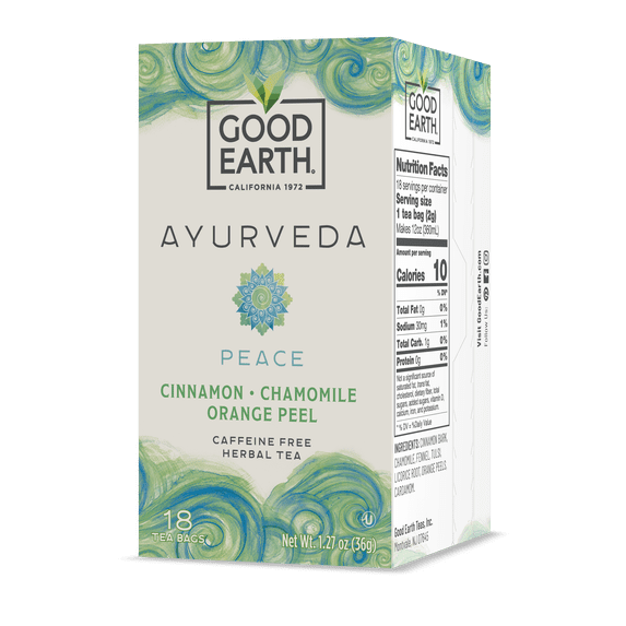 Good Earth, Ayurveda Vata Peace, Herbal Tea, Tea Bags, 18 Ct.
