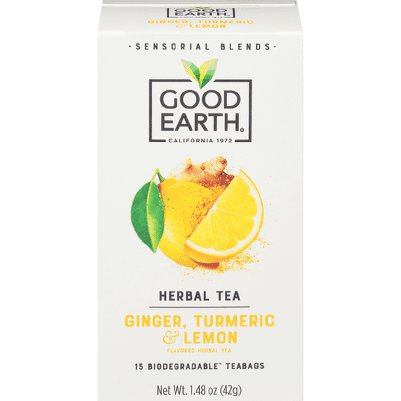 Good Earth Ginger Turmeric Lemon Herbal Tea, 15ct (pack of 5)
