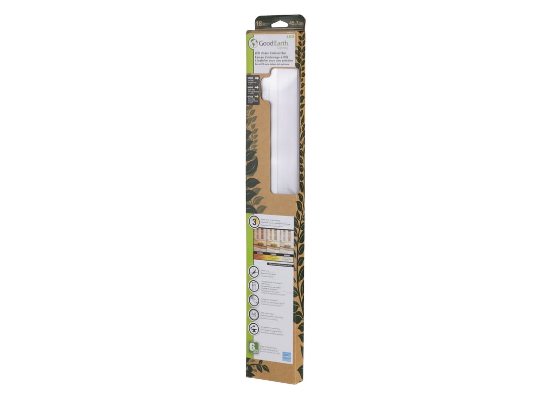 Good Earth Lighting UC1138WH118LF0G 18 in. LED Smooth Light Under Cabinet Light - White Finish