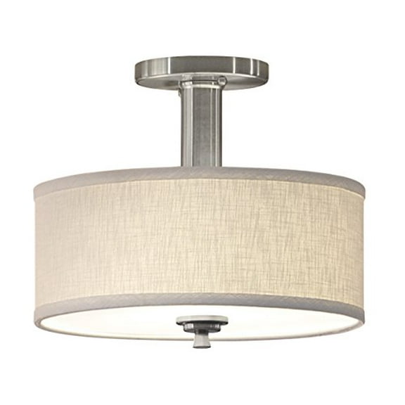 Good Earth Lighting Valencia Semi-Flush Ceiling Light - 23W Fluorescent Blub Included - 3000K Bright White - 10000 Hours Lamp Life - ETL - Energy Star - Brushed Nickel