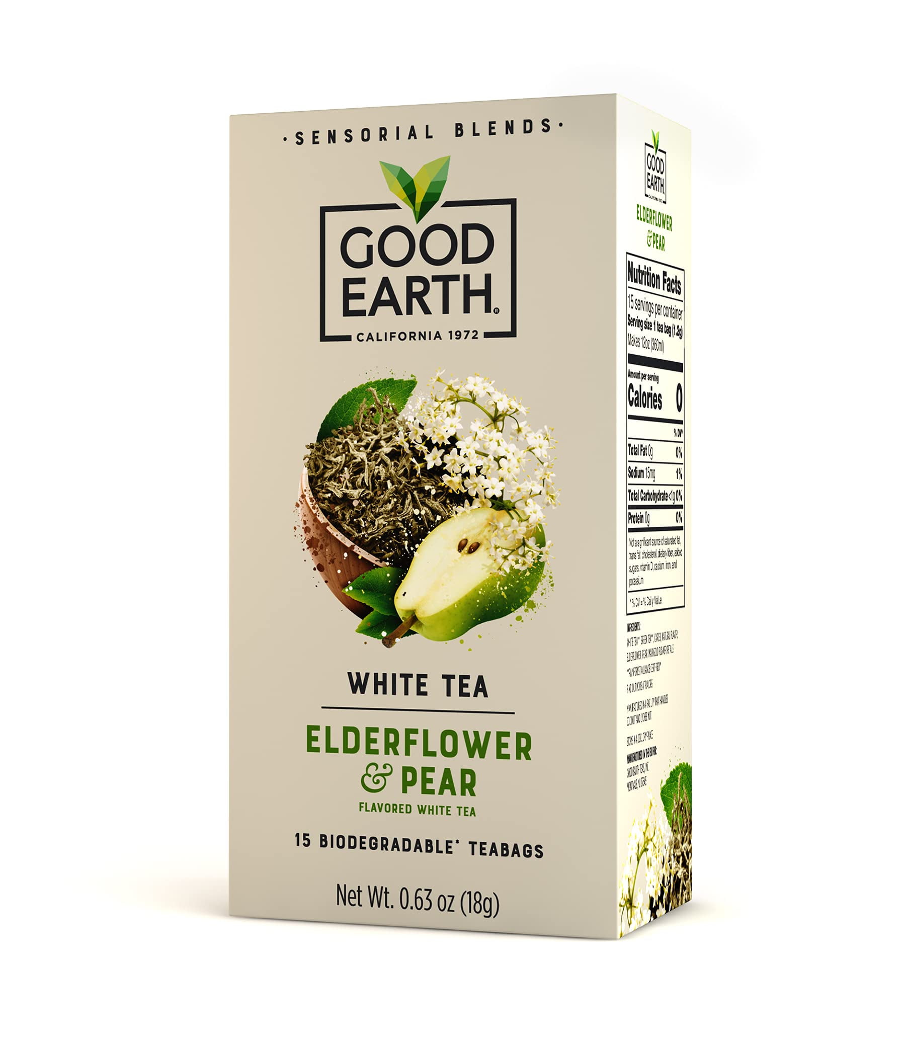 Good Earth Sensorials Elderflower  Pear White Tea 15 ct Box