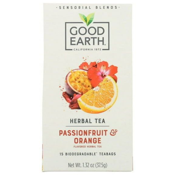 Good Earth Sensorials Passionfruit & Orange Herbal Tea 15 ct Box