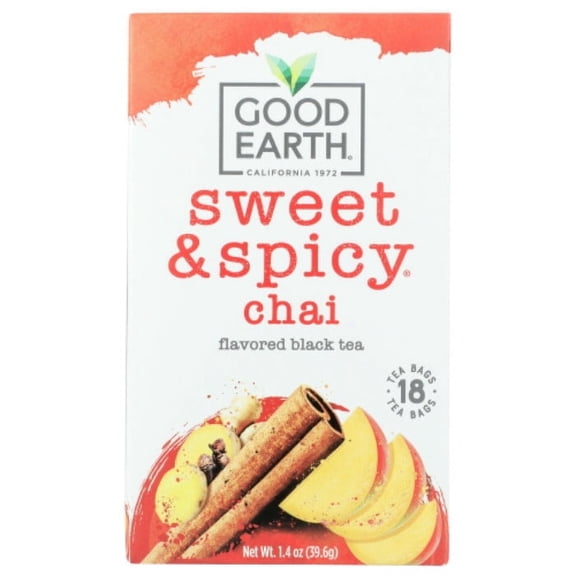 Good Earth Sweet & Spicy Chai Tea 18 Bag - Pack Of 6