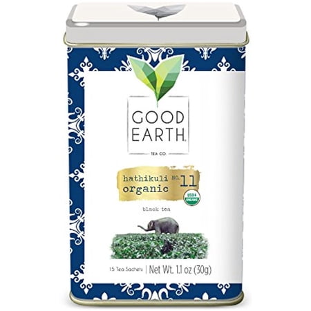 Good Earth Tea Hathikuli Organic - Premium Organic Black Tea Sachets - Smooth, Malty Sweetness And Full Creamy Body - Caffeinated, 15 Count