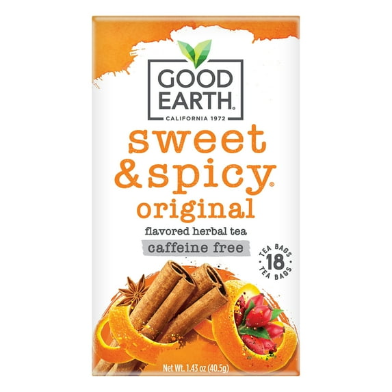Good Earth Tea Original Sweet & Spicy Decaf Blend 18 Bags (Pack Of 12)