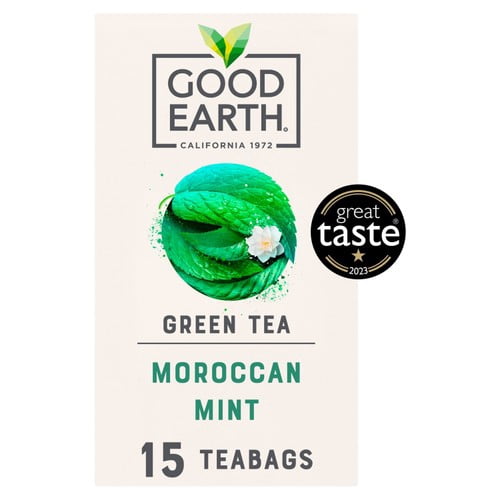 Good Earth Teabags Moroccan Mint & Green Tea 15's, British Import (Pack of 3)