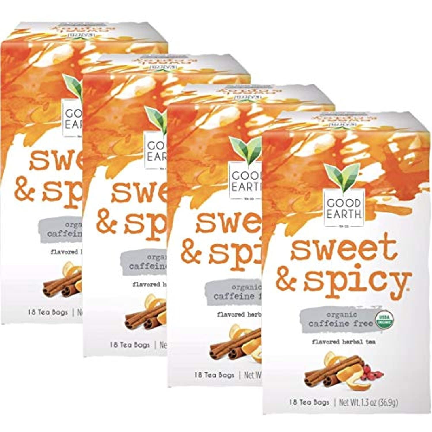 Good Earth Teas Organic Sweet And Spicy Caffeine Free Herbal 18 Tea ...