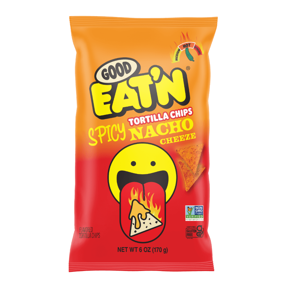 Good Eat'n Spicy Nacho Tortilla Chips - 6oz 9ct Case