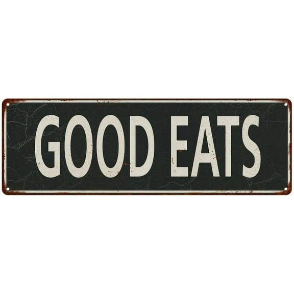 Good Eats Vintage Look Shabby Chic Gift Metal Sign 6x18 106180062038