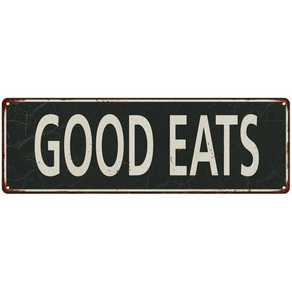 Good Eats Vintage Look Shabby Chic Gift Metal Sign 8x24 108240062038