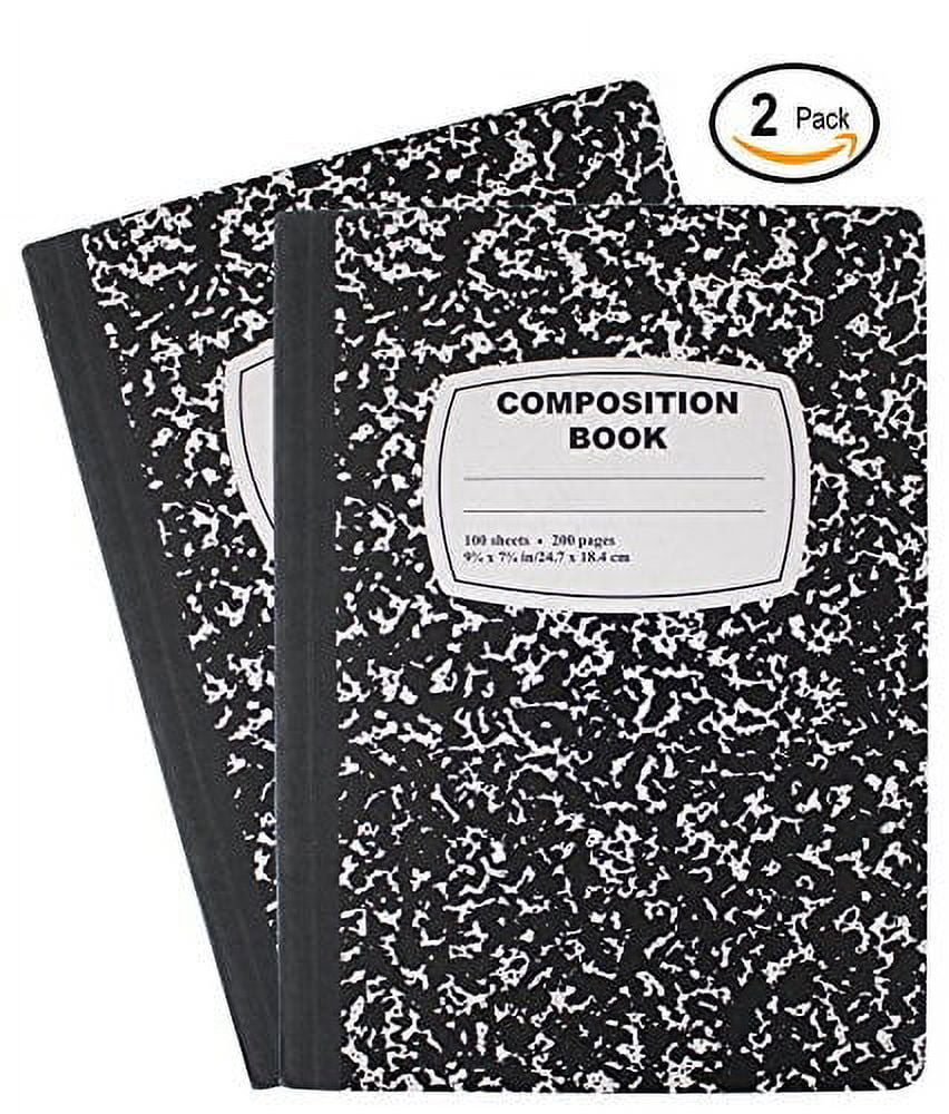 Good Emraw Wide Ruled Composition Notebooks, 100 Sheets, Black & White ...