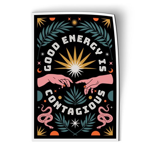 Good Energy Is Contagious Boho - 5" Magnet for Car Locker Refrigerator