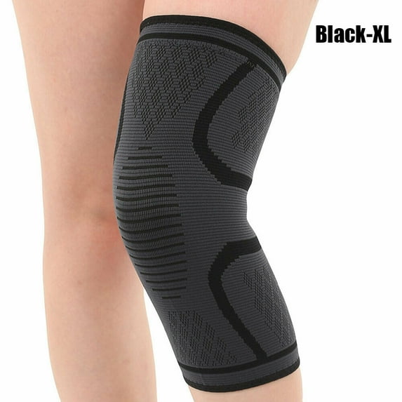 Good Fitness Elastic Nylon Strap Arthritis Relief Knee Pad Knee Support Wrap Brace BLACK XL