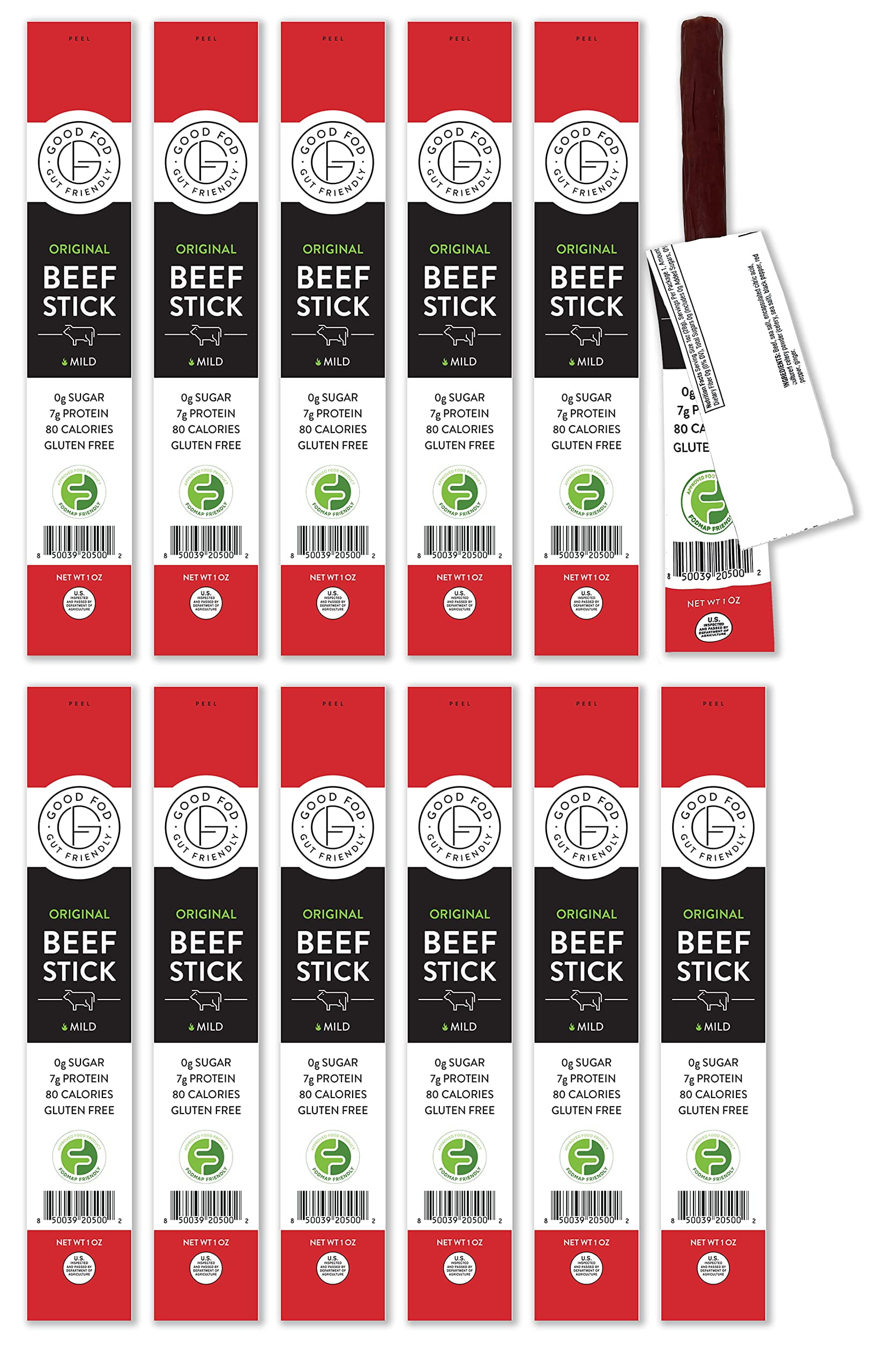 Good Fod Foods Original AIF4 Meat Sticks Low FODMAP Snacks for a