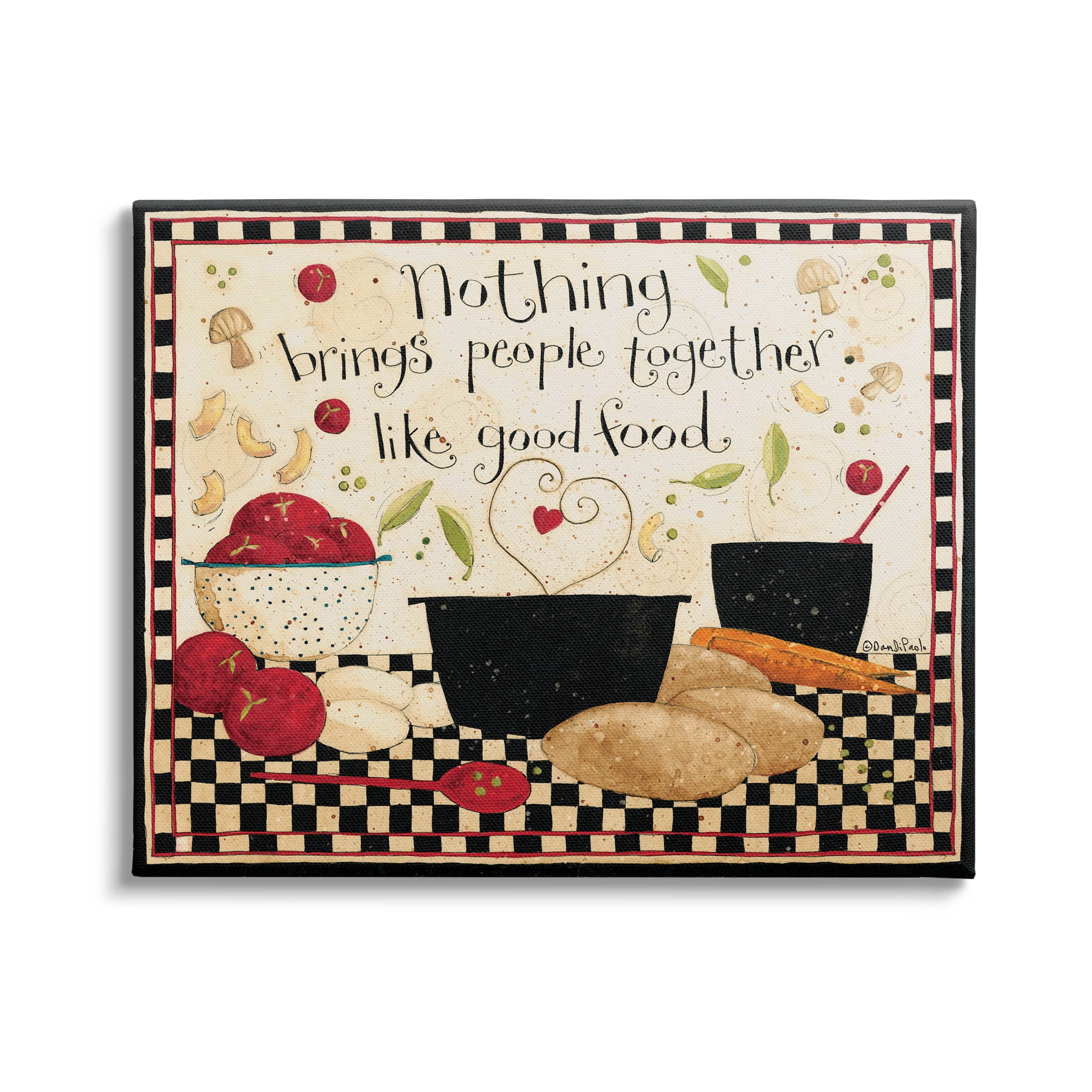 Good Food Brings People Together Phrase Food & Beverage Graphic Art Gallery Wrapped Canvas Print Wall Art