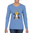thumbnail image 1 of Good Food Good Mood Funny Cute Cow Animal Lover Womens Graphic Long Sleeve T-Shirt, Light Blue, 2XL, 1 of 3