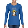 thumbnail image 1 of Good Food Good Mood Funny Cute Cow Animal Lover Womens Graphic Long Sleeve T-Shirt, Royal, Medium, 1 of 3